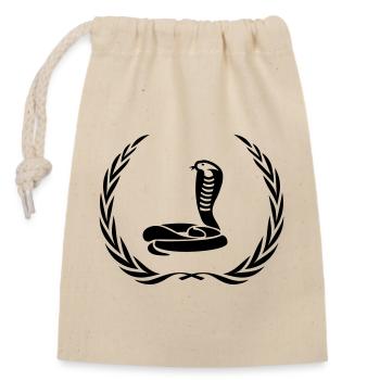 Snake Cobra Wreath - Closable cotton gift bag (14x20cm) - nature - Front