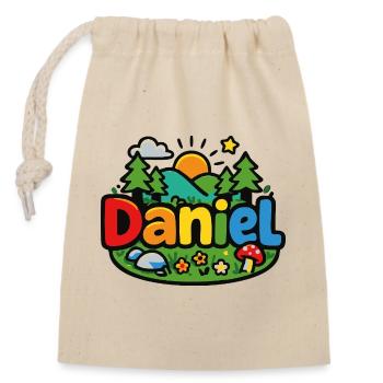 Daniel - Closable cotton gift bag (14x20cm) - nature - Front