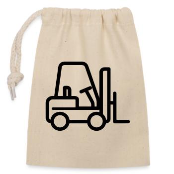 Forklift - Closable cotton gift bag (14x20cm) - nature - Front