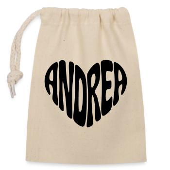 Andrea Herz - Sac cadeau en coton avec cordon (14 x 20 cm) - nature - Devant