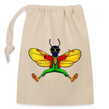 Fly Yogi - Closable cotton gift bag (14x20cm) - nature - Front