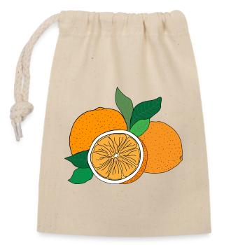 Orange Print - Closable cotton gift bag (14x20cm) - nature - Front