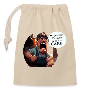 YOU CAN BE A RAILWAY WORKER WITHOUT WARNING! (train) - Closable cotton gift bag (14x20cm) - nature - Front