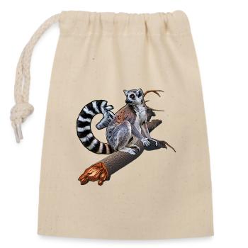 Ring-tailed lemurs - Closable cotton gift bag (14x20cm) - nature - Front