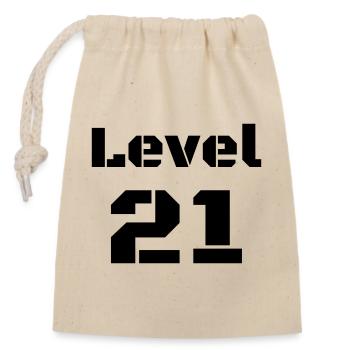 Level 21 - Closable cotton gift bag (14x20cm) - nature - Front