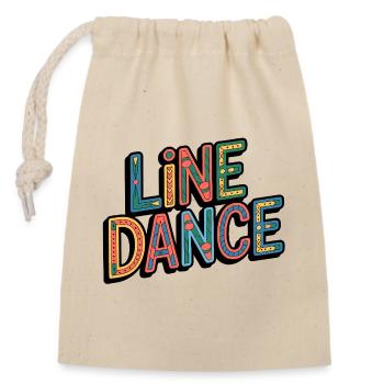 Line Dance Western Schriftzug - Verschließbarer Geschenkbeutel aus Baumwolle (14x20cm) - Natur - Vorne