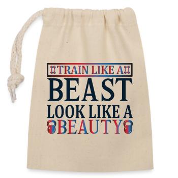 Beauté, bête de train - Sac cadeau en coton avec cordon (14 x 20 cm) - nature - Devant