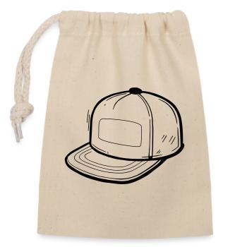 Illustration de l’icône de la ligne de la casquette de baseball - Sac cadeau en coton avec cordon (14 x 20 cm) - nature - Devant