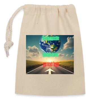 Seul le voyage que vous ne commencez pas est impossible - Sac cadeau en coton avec cordon (14 x 20 cm) - nature - Devant