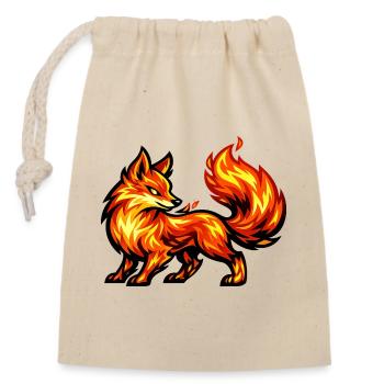 Renard de Feu – Animal des Flammes - Sac cadeau en coton avec cordon (14 x 20 cm) - nature - Devant