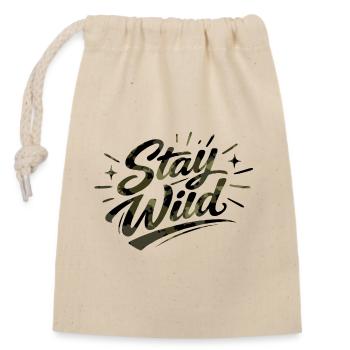 Stay wild  - Verschließbarer Geschenkbeutel aus Baumwolle (14x20cm) - Natur - Vorne