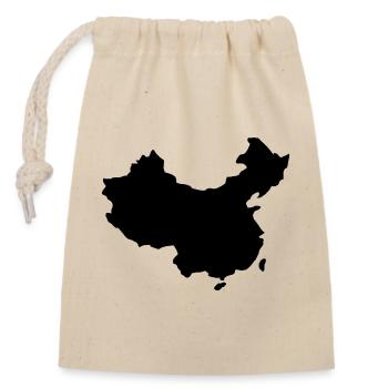China-Karte - Verschließbarer Geschenkbeutel aus Baumwolle (14x20cm) - Natur - Vorne
