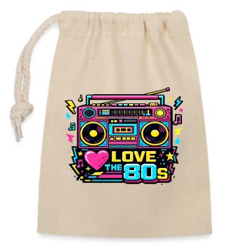 Love the 80s Neon Boombox - Closable cotton gift bag (14x20cm) - nature - Front