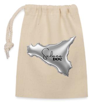 Siciliana Doc Damen & Kinder T-Shirt  - Verschließbarer Geschenkbeutel aus Baumwolle (14x20cm) - Natur - Vorne
