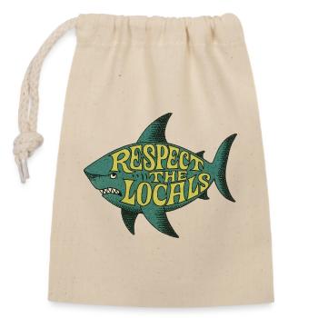 Respektiert die Einheimischen Fischtee - Verschließbarer Geschenkbeutel aus Baumwolle (14x20cm) - Natur - Vorne