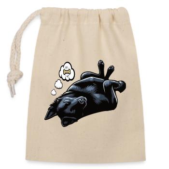 Black German Shepherd German Shepherd Owner - Closable cotton gift bag (14x20cm) - nature - Front
