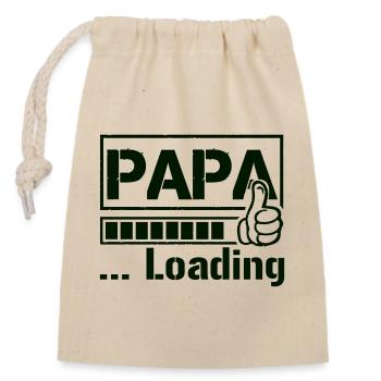 papa_loading_1 - Verschließbarer Geschenkbeutel aus Baumwolle (14x20cm) - Natur - Vorne