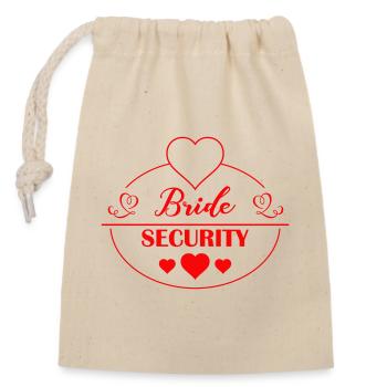 Bridal Safety Emblem Heart - Closable cotton gift bag (14x20cm) - nature - Front