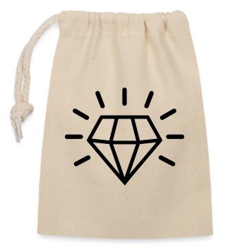 diamant - Sac cadeau en coton avec cordon (14 x 20 cm) - nature - Devant
