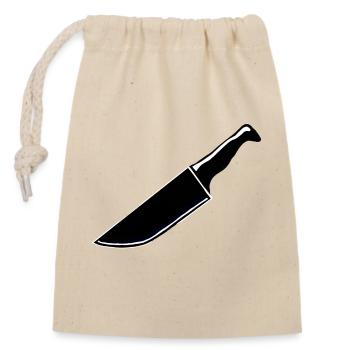 Couteau bien aiguisé - Sac cadeau en coton avec cordon (14 x 20 cm) - nature - Devant