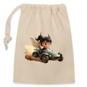 Gobelin d’aventure dans un wagon de sable - Sac cadeau en coton avec cordon (14 x 20 cm) - nature - Devant