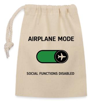 AIRPLANE MODE | Social Functions Disabled  - Verschließbarer Geschenkbeutel aus Baumwolle (14x20cm) - Natur - Vorne