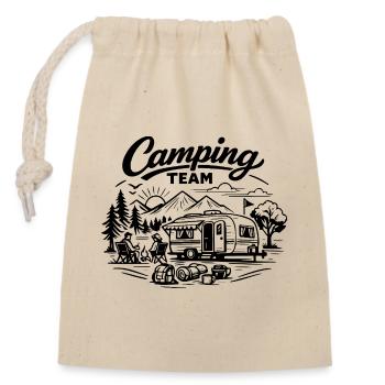 Camping Team Wagen  - Verschließbarer Geschenkbeutel aus Baumwolle (14x20cm) - Natur - Vorne