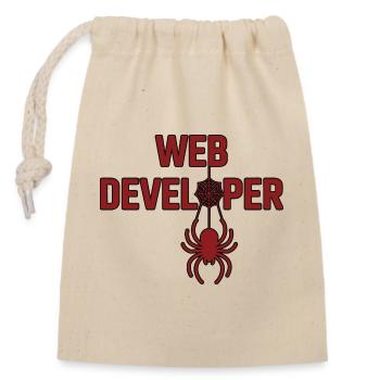 Logo-shirt Spider Designer Web - Sac cadeau en coton avec cordon (14 x 20 cm) - nature - Devant