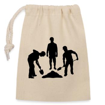 Ground Crew Team – Sand Workers - Closable cotton gift bag (14x20cm) - nature - Front