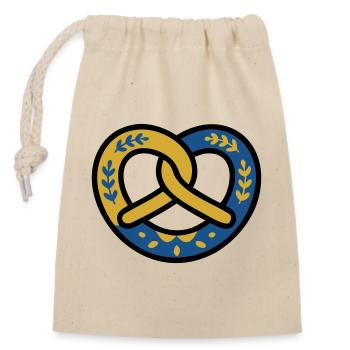 Brezel Rautenmuster Bayern Volksfest München - Verschließbarer Geschenkbeutel aus Baumwolle (14x20cm) - Natur - Vorne