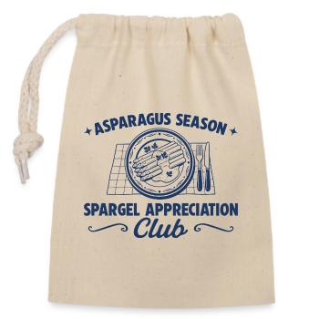 Spargel Appreciation Club – Retro Gourmet - Verschließbarer Geschenkbeutel aus Baumwolle (14x20cm) - Natur - Vorne
