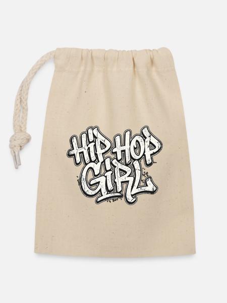 Hip Hop Girl Handschrift Graffiti - Verschließbarer Geschenkbeutel aus Baumwolle (14x20cm) - Natur