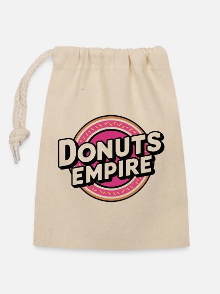 Donuts-Imperium - Verschließbarer Geschenkbeutel aus Baumwolle (14x20cm) - Natur