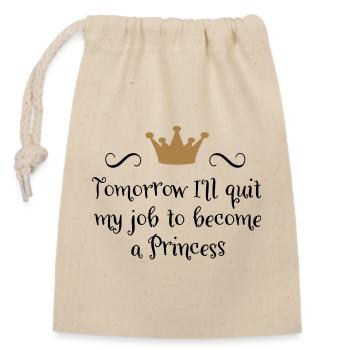 princess - Sac cadeau en coton avec cordon (14 x 20 cm) - nature - Devant