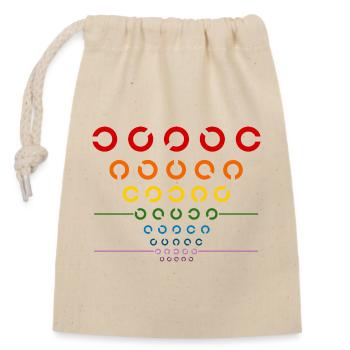 Test de l’œil arc-en-ciel - Sac cadeau en coton avec cordon (14 x 20 cm) - nature - Devant