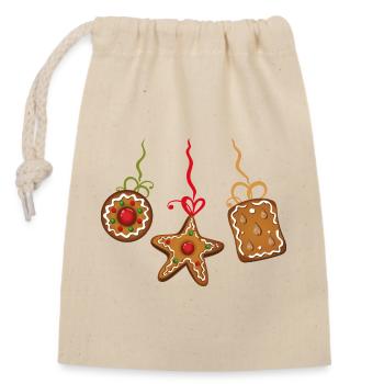 Gingerbread Christmas cookies biscuit cookies - Closable cotton gift bag (14x20cm) - nature - Front
