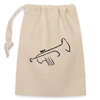 Trumpet - Closable cotton gift bag (14x20cm) - nature - Front