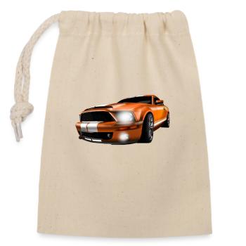sport car - Verschließbarer Geschenkbeutel aus Baumwolle (14x20cm) - Natur - Vorne