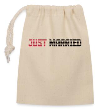 Just Married texte Logo Design - Sac cadeau en coton avec cordon (14 x 20 cm) - nature - Devant
