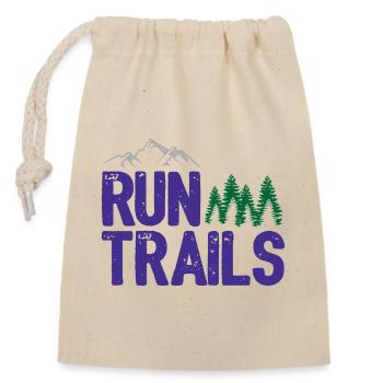 Run Trails - Closable cotton gift bag (14x20cm) - nature - Front
