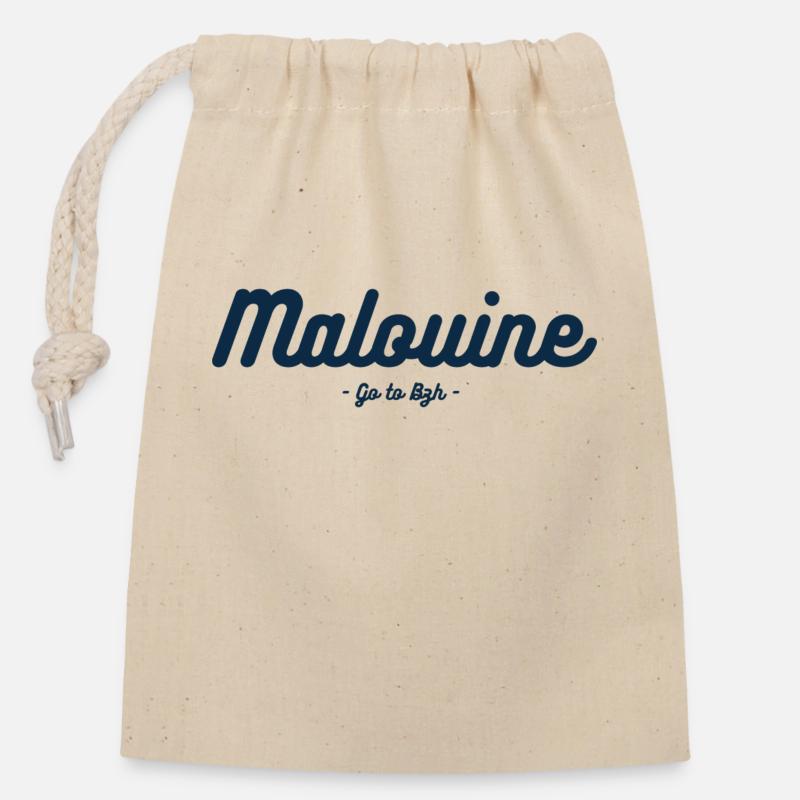 Malouine - Sac cadeau en coton avec cordon (14 x 20 cm) - nature