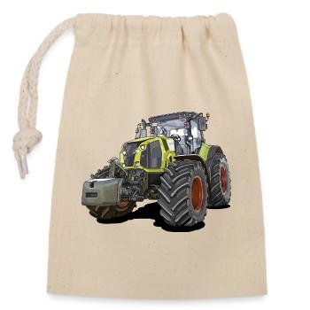 Traktor Gigant - Verschließbarer Geschenkbeutel aus Baumwolle (14x20cm) - Natur - Vorne