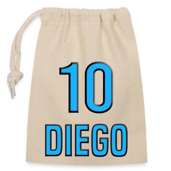 Diego 10 blue bright style - Closable cotton gift bag (14x20cm) - nature - Front