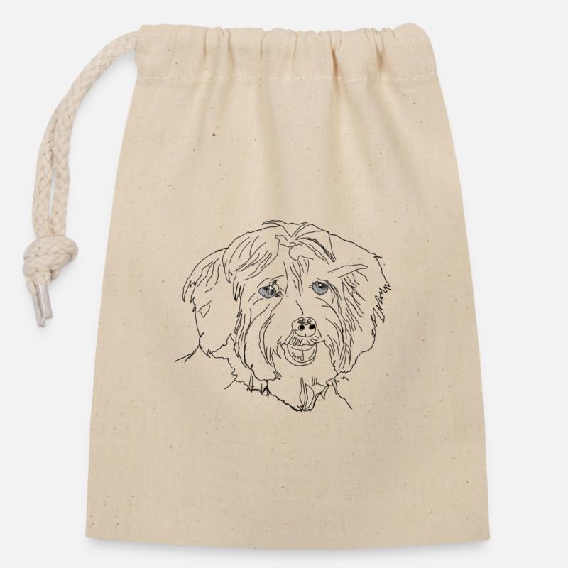 Havanese - Closable cotton gift bag (14x20cm) - nature