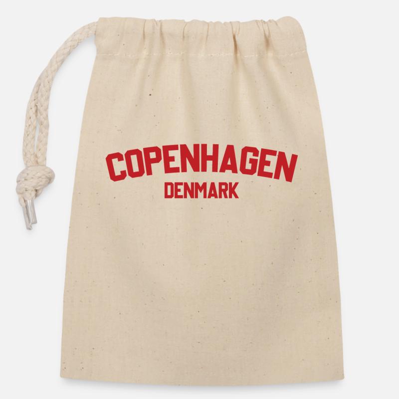 Copenhague Danemark - Sac cadeau en coton avec cordon (14 x 20 cm) - nature