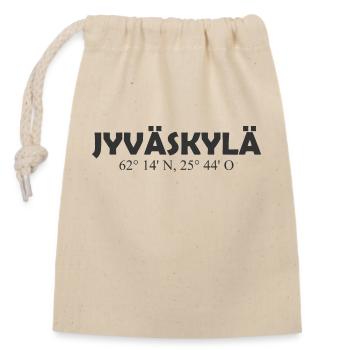 Jyväskylä - Finland - Coordinates - Longitude - La - Closable cotton gift bag (14x20cm) - nature - Front