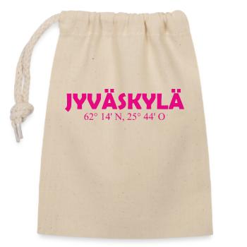 Jyväskylä - Finlande - Coordonnées - Longitude - Sac cadeau en coton avec cordon (14 x 20 cm) - nature - Devant