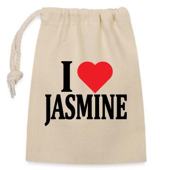 t-shirt J’aime Jasmine idée cadeau t-shirt - Sac cadeau en coton avec cordon (14 x 20 cm) - nature - Devant