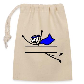 Héros volant avec cape, faisceau entre les deux pour posséder t - Sac cadeau en coton avec cordon (14 x 20 cm) - nature - Devant