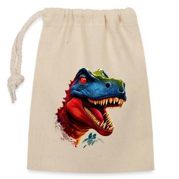 Unheimlicher Dinosaurier Tyrannosaurus Rex - Verschließbarer Geschenkbeutel aus Baumwolle (14x20cm) - Natur - Vorne